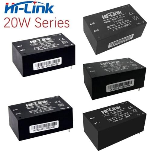 Free shipping AC DC Power module220V/110V to 5V/9V/12V/15V/24V 20W step down power transformer HLK-20M05/20M09/20M12/20M15/20M24