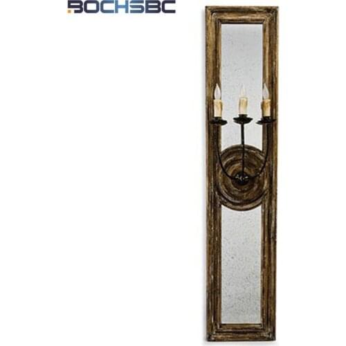 BOCHSBC Retro Style Wooden Wall Lamp Lights American Rustic Led Light for Kitchen Dining Room Bed Room and Stuy Room Lampada Led