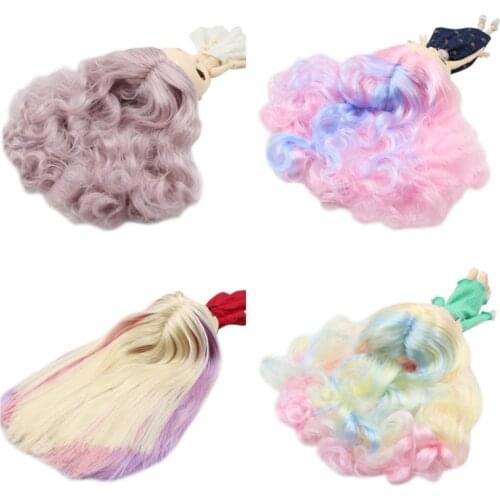 Blyth doll icy wig only rbl scalp and dome colorful hair mix hair for DIY custom doll