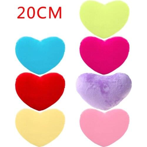 HX5D 20cm Heart Shape Decorative Throw Pillow PP Cotton Soft Creative Doll Lover Gift