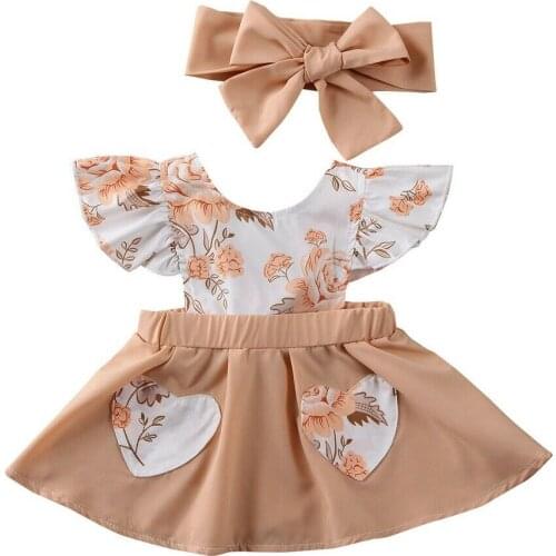 0-18M Newborn Infant Baby Girl Clothes Flower Ruffle Romper Jumpsuit Dress Outfit