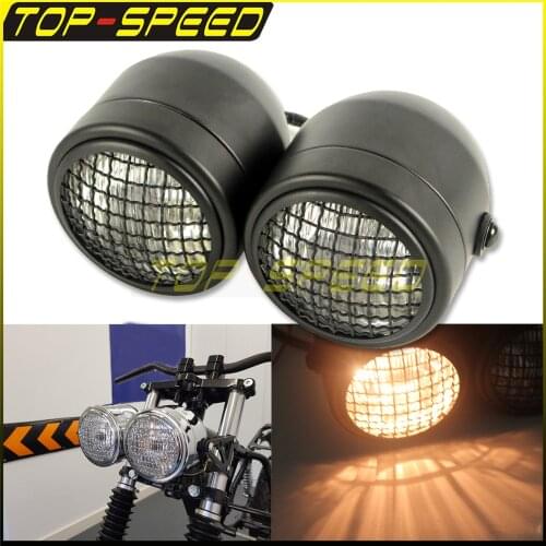 Motorcycle Twins Dual Headlight Double Headlamp For Suzuki DR RM 250 Yamaha XT250X XT600 WR450F250 YZ250F TTR XJR400 XJR1300