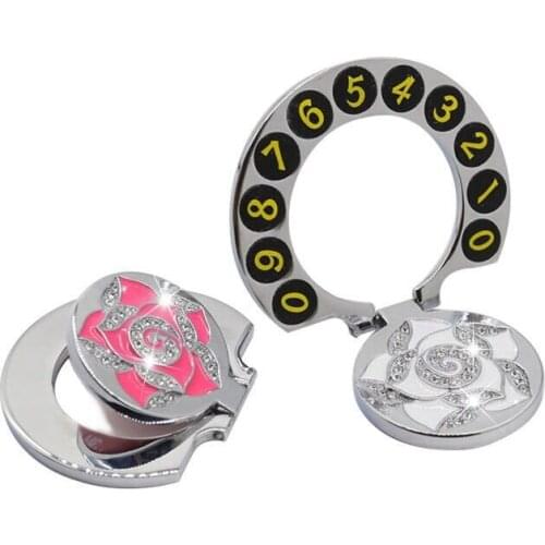 Creative Zinc Alloy Temporary Parking Stop Sign Phone Number Card Moving License Plate Stickers Interior Wit