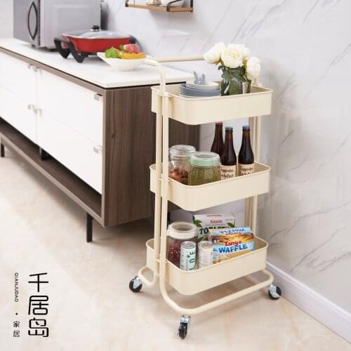 Kitchen Storage Trolley Bathroom Metal Floor Rack Free Tool