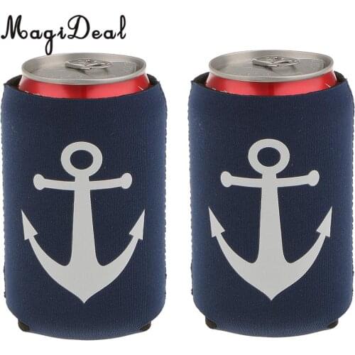 MagiDeal 2 / 3 pcs Nautical Anchor Soda Beer Bottle Tin Can Cooler Chilling Sleeve Holder-7 Styles Wedding Party Supply