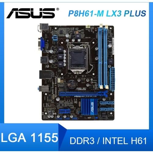 For ASUS P8H61-M LX3 PLUS Desktop motherboard Intel H61 LGA 1155 Core i7/Core i5/Core i3 DDR3 PCI-E 2.0 SATA II uATX Motherboard