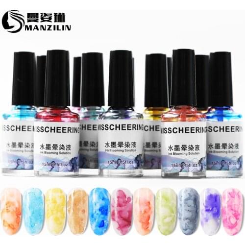 15ml Fashion Trend Water Ink Redbubble Blurring Liquid Nail Polish Marble Paint Quick-drying Water Dye DIY Decorative Nail Art