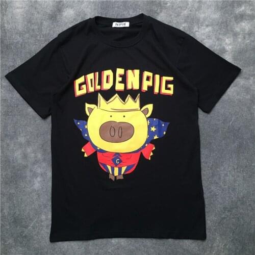 Men New Novelty 2020 Golden pig Crown T Shirts T-Shirt Hip Hop Skateboard Street Cotton T-Shirts Tee Top kenye S-XXL #K30