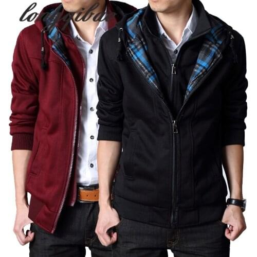 Autumn new add wool fleece male han edition thickening hooded cardigan big yards mens fleece jacket