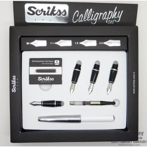 Scrikss Calligraphy Set Metal-White | Scrikss Calligraphy | İsme Special Pen | Gift Pen