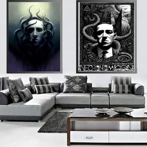 HP Lovecraft Surreal Portrait Posters And Prints Wall Art Canvas Painting For Living Room Decoration Home Decor
