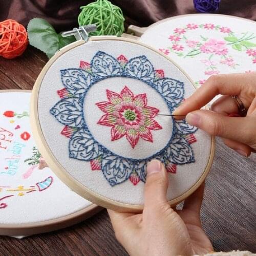 New DIY Printed Embroidered Cloth Thread Board Embroidered Needle High-definition Drawing No Embroidery Hoop