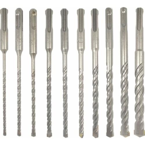 New 10Pcs Electric Hammer Sds Plus Drill Bit Set 160Mm for Concrete Wall Brick Block Masonry Hole Saw Drilling Bits 4Mm 5Mm 6Mm