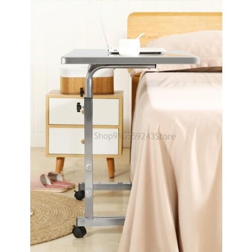 Stainless Steel Bedside Table Bedroom Mobile Computer Lazy Desk Student Dormitory Household Simple Lifting Small Table