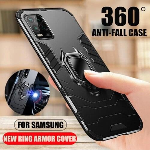 Shockproof Armor Case For Samsung Galaxy S21 PIus S20 FE A02S A72 A52 A42 A32 A12 5G M30S M21 A30 A50 Note 20 Ultra Ring Cover