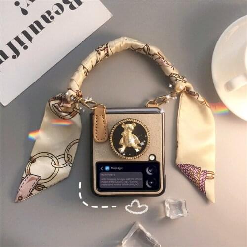 For Samsung zflip3 mobile phone case folding Z flip3 mobile phone film f7110 folding screen female hand cash out new model