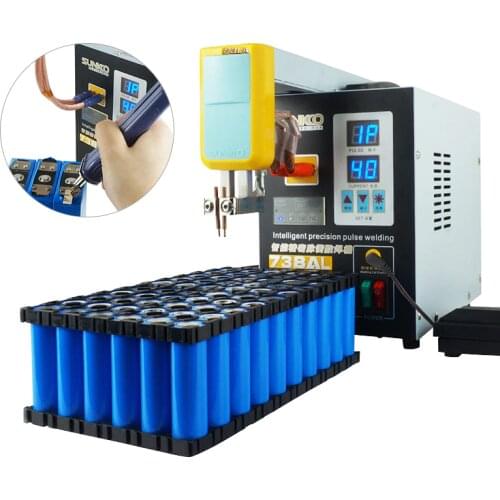 SUNKKO 738AL Battery Spot Welder 3.6KW New Upgrade Telescopic Arm Handheld Welding Pen Function 18650 Pulse Spot Welding Machine