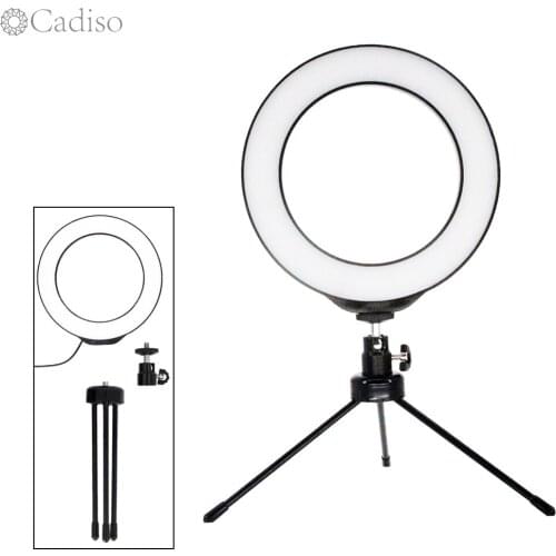 Cadiso Photography LED Selfie Ring Light Dimmable USB Camera Phone Studio Ring Lamp With Tripods For Tiktok Youtube Makeup Video