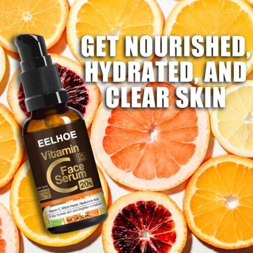 Vitamin C Serum Anti-aging Whitening Oil Topical Facial Serum with Hyaluronic Acid Vitamin E Cosmetic 30ml TSLM1