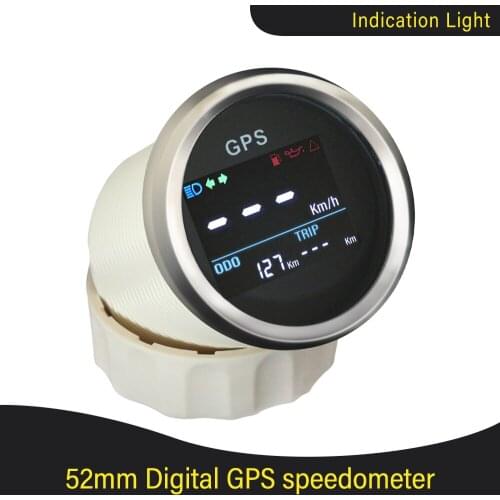 2"(52mm) Universal Digital GPS Speedometer Tripmeter Adjustable Odometer Mileage for Boat Yacht Motorcycle Car 12V 24V