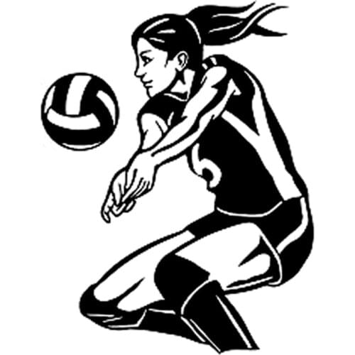 12CM*15.7CM Fashion Volleyball Fitness Sport Silhouette Vinyl Black/Silver Car Sticker S9-1108