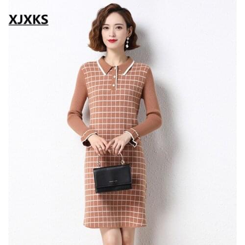 Модные платья в клетку XJXKS China At AliExpress