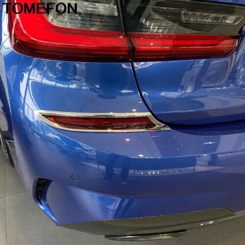 TOMEFON For BMW 3 Series 2019 2020 Rear Tail Light Fog Light Lamp Foglight Frame Strip Cover Trim Exterior Accessories ABS