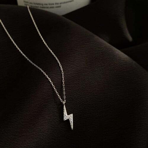 925 Sterling Silver Link Chain Geometric Charm Pendants Necklace For Women Girls Statement Christmas Party Jewelry dz534
