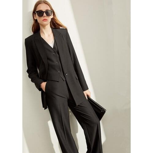 Womens suit slim temperament womens suit 3 sets of jacket + trousers + vest womens casual formal business suit customization