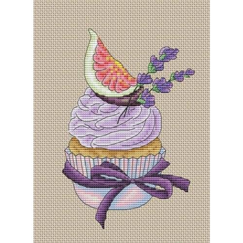 ZZ MM Counted Cross Stitch Kit Fan blowing a fan Handmade Needlework For Embroidery 14ct Cross Stitch Purple Lavender cake