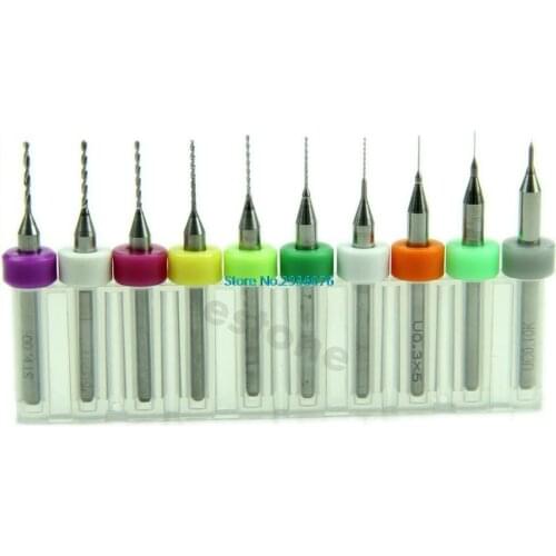 10Pcs PCB Print Circuit Board Drill Bit Carbide Micro Drill Bits Engraving Tool 0.1mm to 1.0mm Mar10-0
