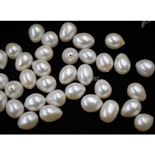100 pcs 8mm-8.5mm half drilled loose freshwater pearl lots