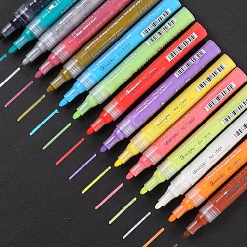 12/15/24/36 Colors Acrylic Marker pen set for Ceramic Rock Glass Porcelain Mug Wood Fabric Canvas Painting School Office Supply