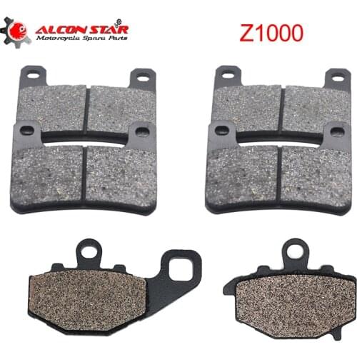 Alconstar- Motorcycle Disc Brake Pads Set For Kawasaki Z1000 2010 2011 2012 2013 2014 2015 Front Disc and Rear Disc Brake Pads