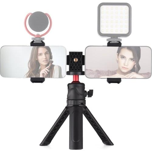Andoer Multifunctional Smartphone Video Kit Including Universal Phone Tripod Mount for phone Desktop Tripod for Vlog Oline Video