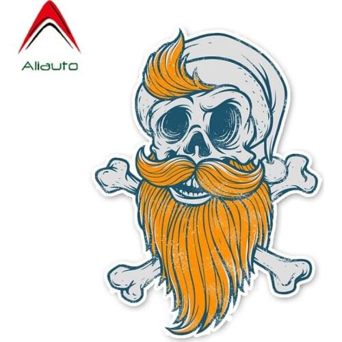 Aliauto Cartoon Lovely Big Bearded Skull Car Sticker Waterproof Reflective Creative Decal Decoration Accessories PVC,15cm*11cm