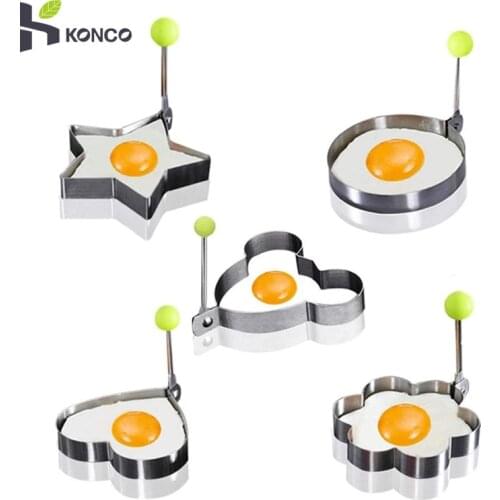 Konco Fried Egg Mold Stainless Steel Fried Egg Pancake Shaper Omelette Mold Mould Frying Egg Cooking Tools Kitchen Accessories