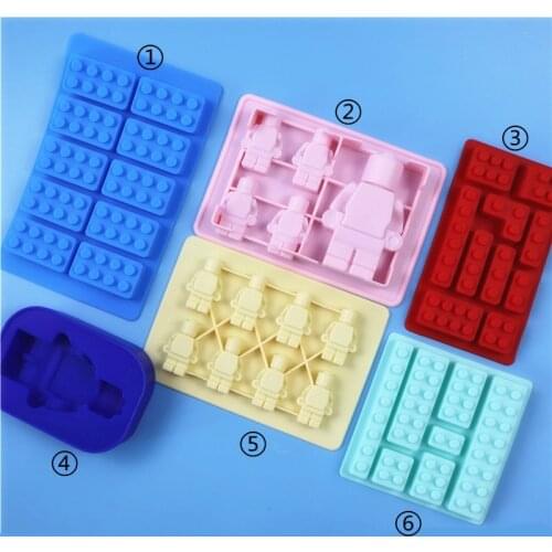 Robot Square Building Block Silicone Chocolate Mold Silicone Ice Tray Mold Silicone DIY Baking Mold