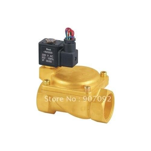 Hailong 0927600 2/2 Way Brass Diaphragm Control Electric Valve Normally Closed 1 1/2