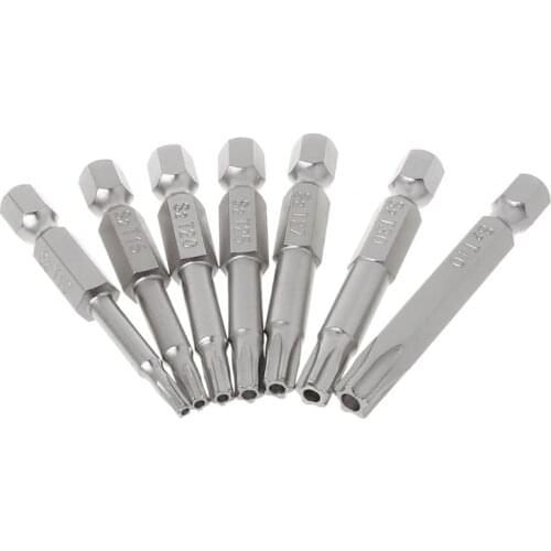 7Pcs/set Star Drill Bits Screwdriver Magnetic 1/4" Hex Shank Hand Tools Five-pointed Star Bore