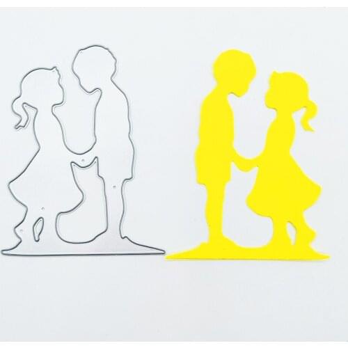 Julyarts Little girl And Little Boy Mold Metal Cutting Dies Stencils For DIY Scrapbooking/Photo Album Decorative Embossing