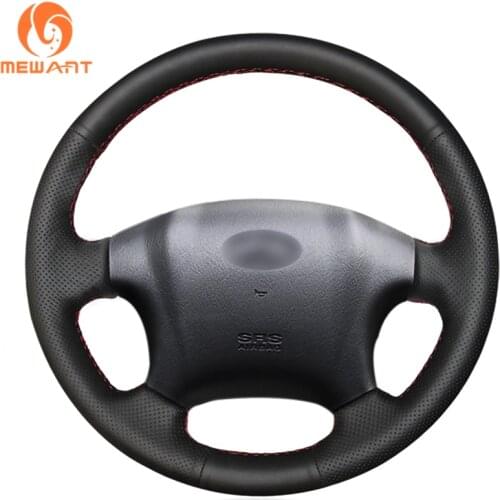 MEWANT Black Artificial Leather Car Steering Wheel Cover for Hyundai Tucson 2004 2005 2006 2007 2008 2009 2010