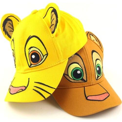 Cute Disney The Lion King Hat Boys Girl Caps Sinba Anime Children Baseball Caps Adjustable kids Hats brithday gifts 3-7Y