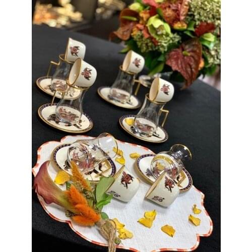 Drop Efe Tea & Arabian Coffee Cup Set 18 Pieces Elephant