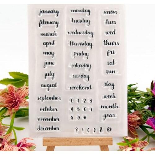 NEW Silicone Clear Stamps DIES For Scrapbooking STENSICLS MONTH DIY PAPER Album Cards MAKING Craft Transparent RUBBER Stamp