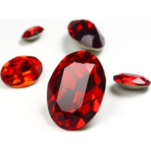 Oval Colorful 3D Pointback Glass Rhinestone K9 Crystal Fancy Stone Strass Diamond For Clothes Craft Nail Decoration Jewelry Gift