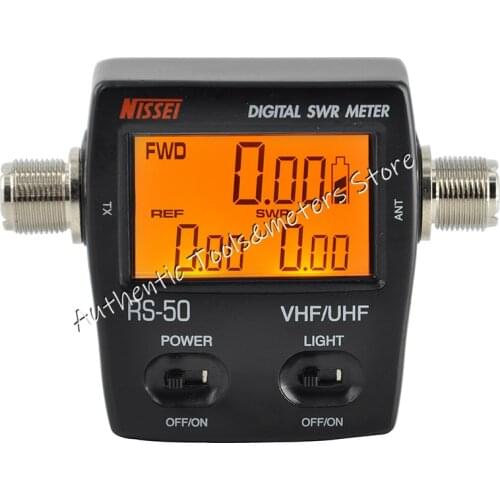 RS-50 Digital SWR / Watt Meter NISSEI 125-525MHz UHF/VHF M Type Connector for TYT Baofeng LED Screen Radio Power Counter