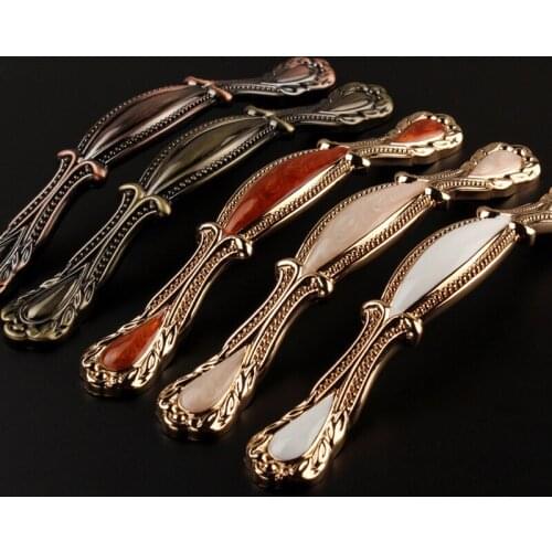 3.8"Furniture handle Bronze wardrobe handle 5" European pastoral drawer handle Wardrobe solid pull Antique brass dresser handles