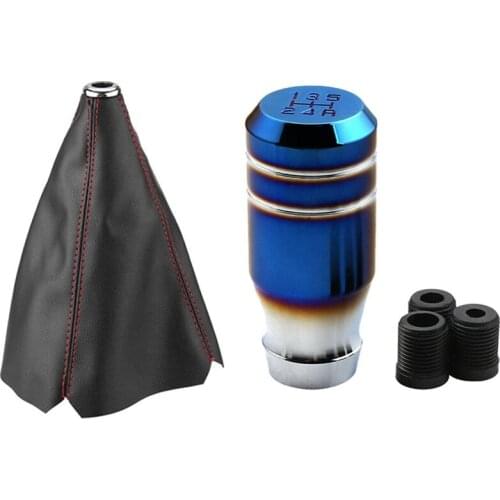 3 Inch Bride Burnt Blue 5 Speed Gear Shift Lever Manual Shifter Knob & Manual Gear Shift Knob Boot Gear Gaiter Cover