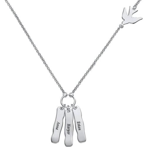 AIYANISHI 925 Sterling Silver Name Necklace Personalized Letter Silver Choker Necklace Pendant Nameplate Gift Lover Gift Jewelry